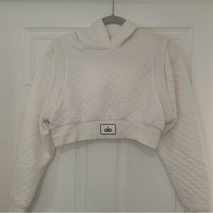 Alo Quilted Cream Hoodie